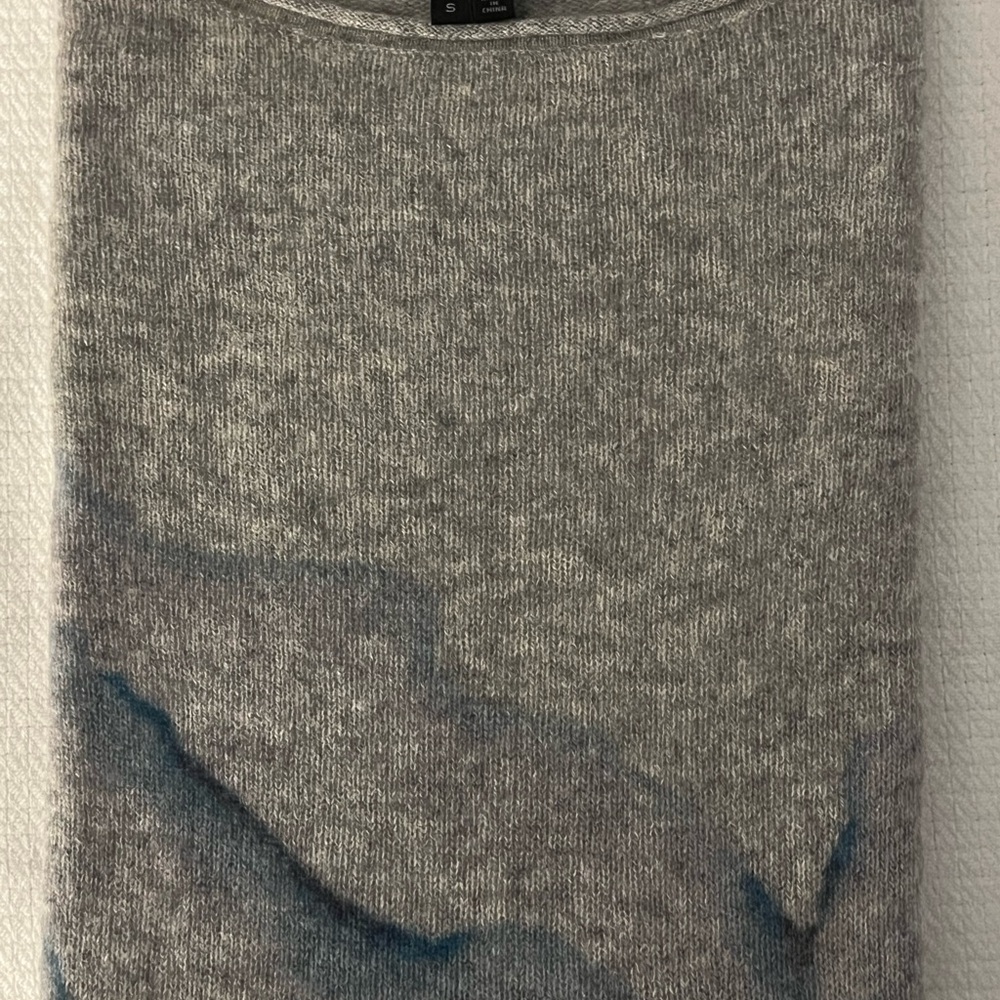 Gray and Blue Printed Cashmere Sweater - Picture 3 of 6